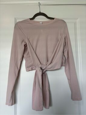 Lululemon Gather And Grow Womens 8 Light Pink Long Sleeve Top Wrap Shirt Ladies